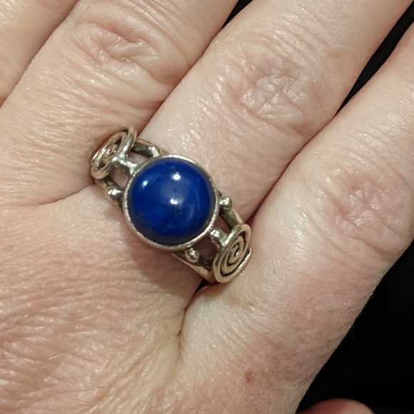Men's Ring Lapis Lazuli .925 Silver Ring, Size 10 - Picture 2 of 10